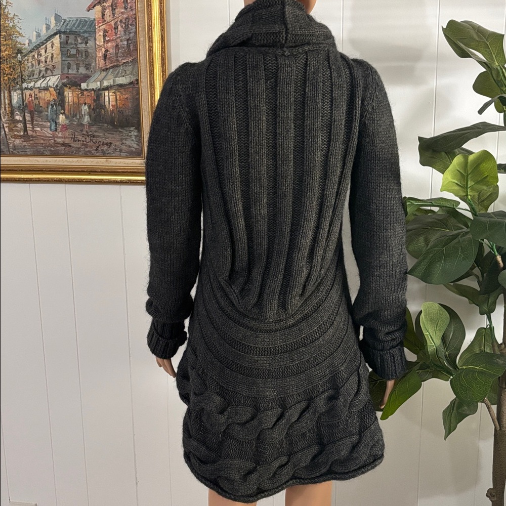 Adele Fado Gray Wool knitwear Boho Cardigan‎ Size M NWT made in Italy